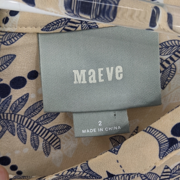 Maeve Sidney Button Back Silk Patterned Top Blouse - Picture 8 of 9